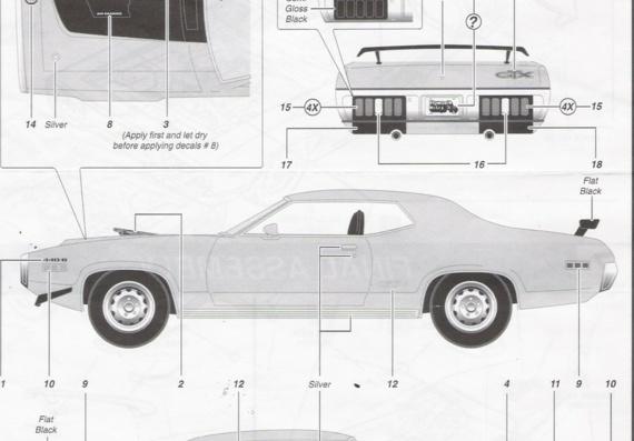Plymouth GTX (1971) (Плимут ГТX (1971)) - чертежи (рисунки) автомобиля